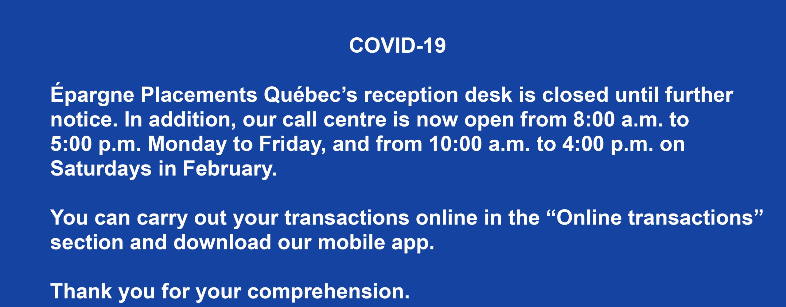Savings and retirement products Épargne Placements Québec